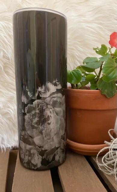 Black floral foil