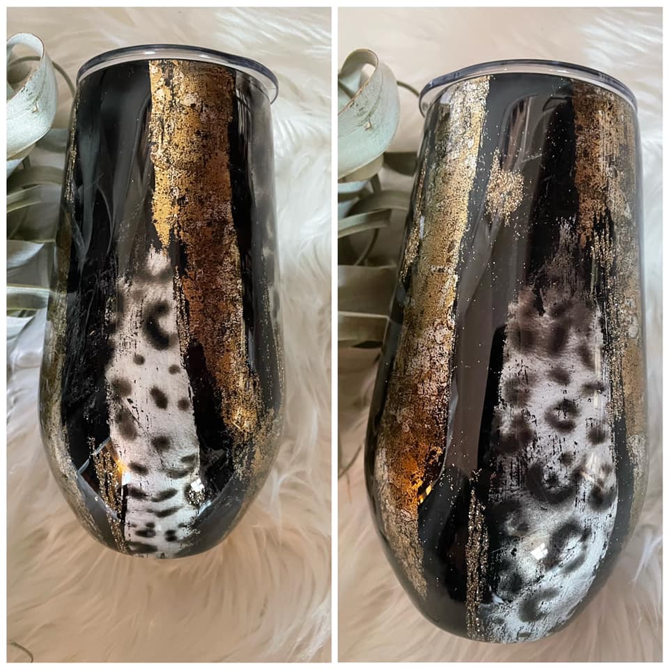 Black foil wine tumbler