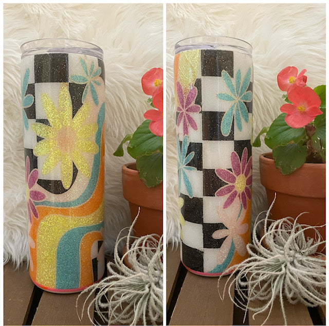 Retro floral rainbow