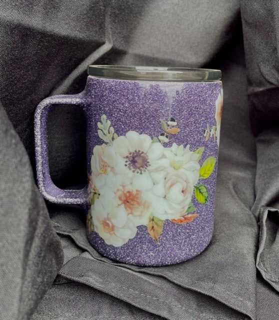 Purple floral coffee