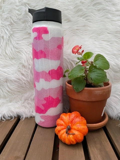 Pink camo water bottle