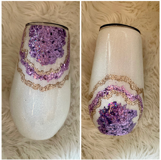 Purple geode wine tumbler